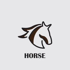 Horse logo design in orange.