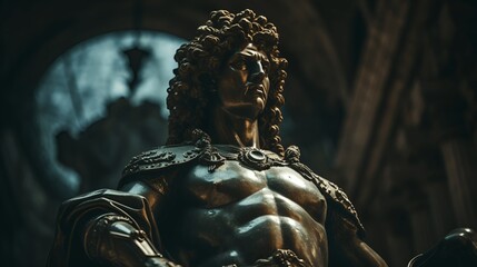 Emotional bronze statue. Generated AI