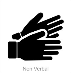 Non Verbal and hands icon concept