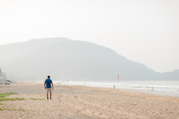 walking on the beach