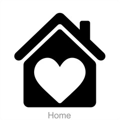 Home and map icon concept