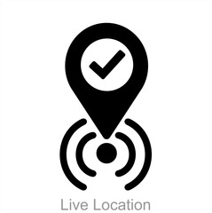 Live Location and map icon concept