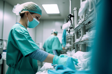 Enfermera trabajando en hospital