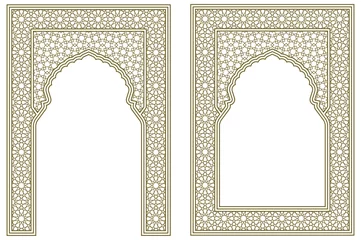 Foto op Plexiglas Set two Rectangular frames of the Arabic pattern .The proportion is close to A4 size  © Aleksei
