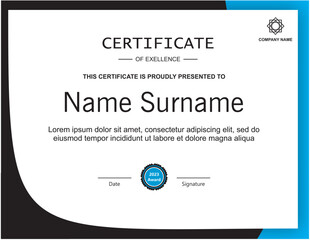 Colorful Professional Certificate Template Design