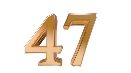 Gold glossy 3d number 47