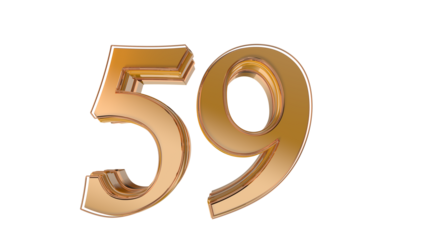 Gold glossy 3d number 59