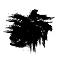 Ink brushstroke and paintbrush brush stroke template with splashes grunge. Vector black brush stroke or transparent png.