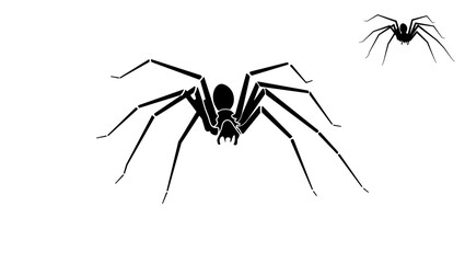 recluse spider, black isolated silhouette