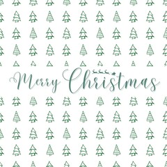 Merry Christmas Crard with Christmas Tree 