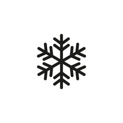 Snowflake icon. Flat vector illustration in black on white background. - 678025507