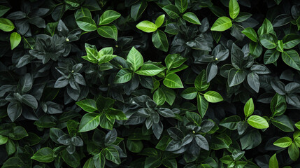 A wall of green leaves