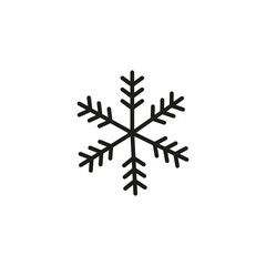 Snowflake icon. Christmas and winter theme. Simple flat black illustration on white background. - 678025769