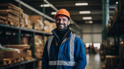Safety Stalwarts: Men Donning Hardhats for Warehouse Resilience, Generative AI