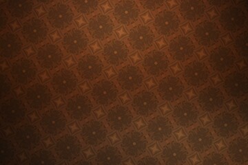 Brown vintage wallpaper with floral pattern useful as a background in retro style