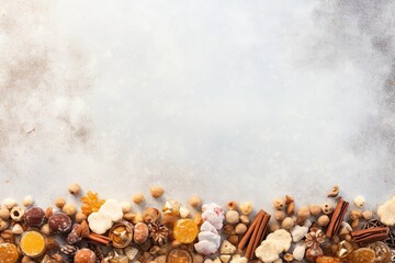 Treats such as candied nuts, fruits and soft nougat are a French tradition at Christmas. - obrazy, fototapety, plakaty