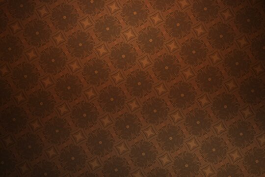 Brown vintage wallpaper with floral pattern useful as a background in retro style