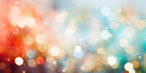 Fototapeta premium Christmas abstract background with soft light bokeh. Blurred Glitter sparkle for celebrate. glowing lights focus in bright sunlight