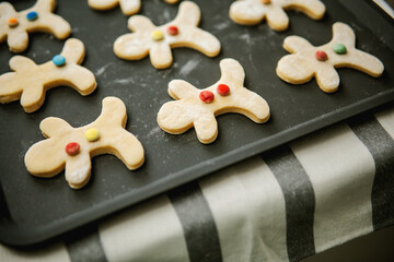 decorated gingerbread on sheet pan
