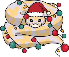 Ball python snake christmas clipart