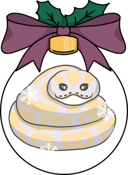 Ball python snake christmas clipart