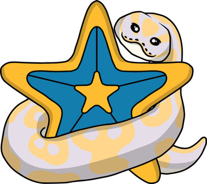 Ball python snake christmas clipart