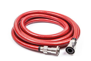 A coiled hosepipe, perfect for garden watering, with a durable plastic construction for longevity.