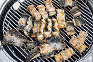 Korean food Grilled eel bbq