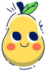 Obraz premium Peer Cute Fruit Sticker