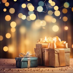 Boxing Day background, gift boxes of various colors and sizes, holiday sales promotional illustrations,generated with AI.