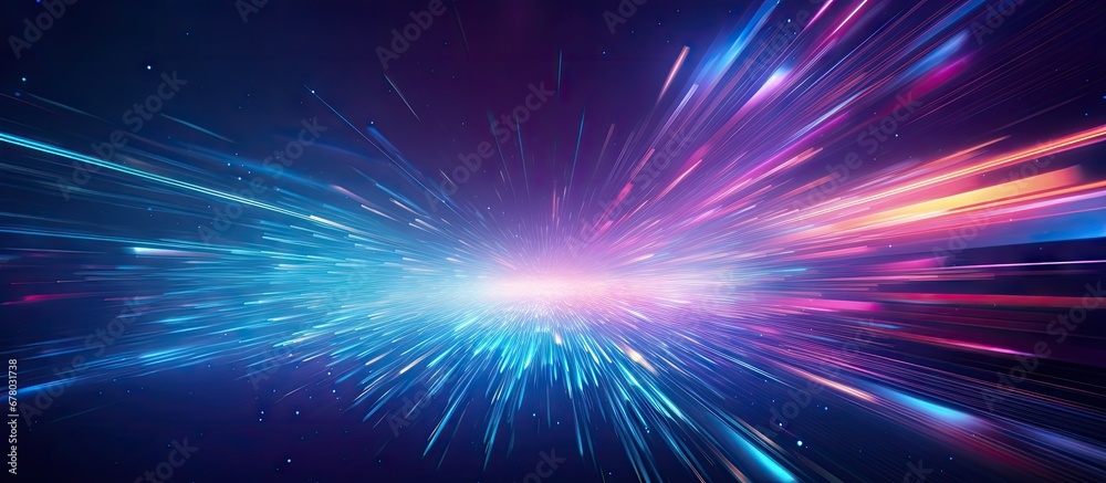 Wall mural digital background with exploding data and fast moving lights copy space image place for adding text