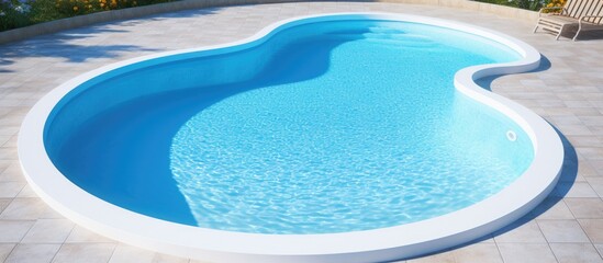Constructing fiberglass swimming pools and landscaping for installation Copy space image Place for adding text or design