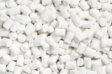 background of white marshmallows top view