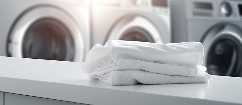Dryer sheets on washing machine for freshening clothes removing static and hacks Copy space image Place for adding text or design