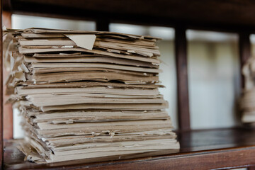 stack of old books