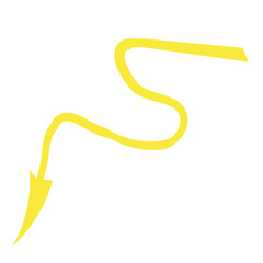 yellow hand draw arrow vector