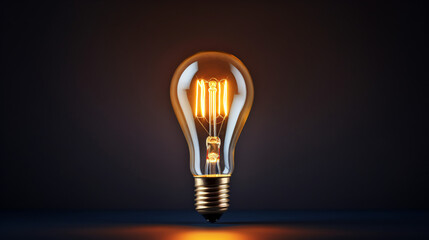 An illuminated edison light bulb