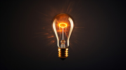 An illuminated edison light bulb