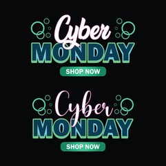 Cyber Monday Text Neon Banner sign, design template, modern trend design, night light signboard, night bright advertising Vector illustration