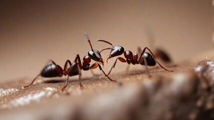 close-up portrait of ants against textured background with space for text, AI generated, background image
