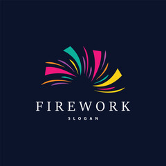 Firework Logo, Modern Abstract Design Simple Colorful Spark, Vector Template Illustration