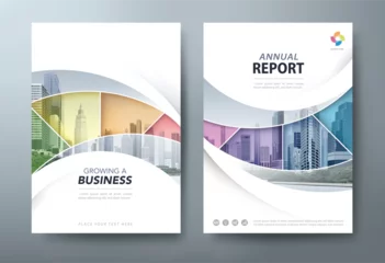 Fotobehang Annual report brochure flyer design template vector, Leaflet, presentation book cover templates, layout in A4 size © negoworks