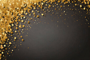 Gold glitter stars banner frame background