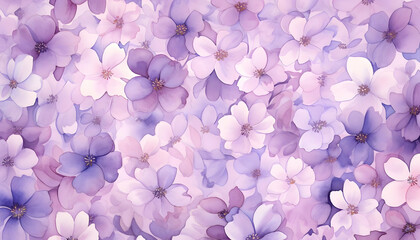 Abstract purple flower petals background. Watercolor illustration wallpaper. Background for decorations. 