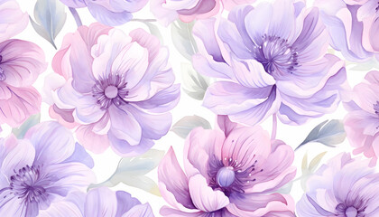 Abstract purple flower petals background. Watercolor illustration wallpaper. Background for decorations. 