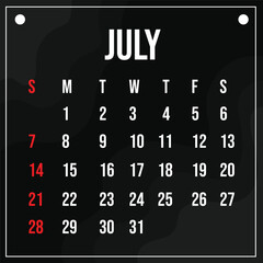 Vector 2024 Calendar Month Template