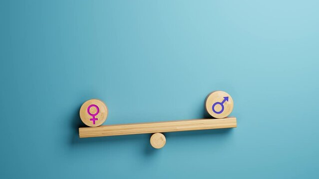 Equality concept. balance concept showing equality between man and woman 
