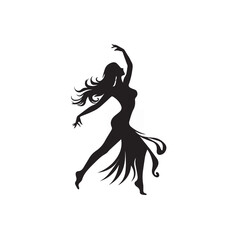 Feminine Energy in Dance Silhouettes: Monochrome Images of Women Dancing, Perfect for Creative Projects in Need of Graceful Motion