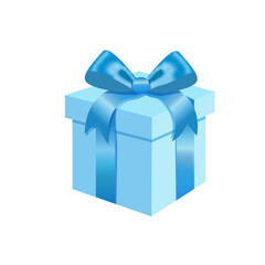 Gift box, blue , birthday gift, present,  celebration, party, gift box with satin bow, anniversary 