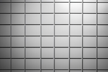 Light and shade abstract background of gray tiled wall in grid pattern